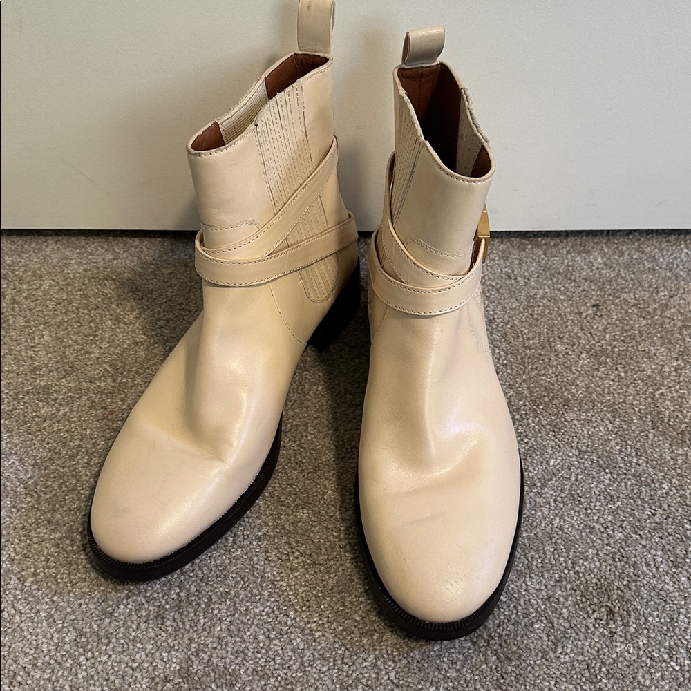 EUC Tory Burch T-Hardware Chelsea Boots in Dulce de Leche size US 10.5 - Picture 5 of 16